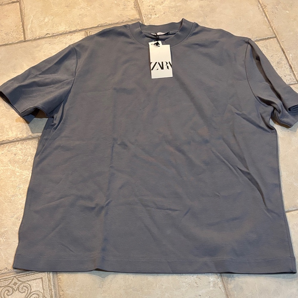 NWT Zara Gray Men's Short Sleeve Tee